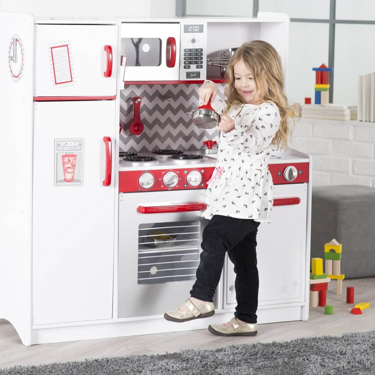 KidKraft Busy Bakin White Children Pretend Play Kids Wooden Kitchen | 53342
