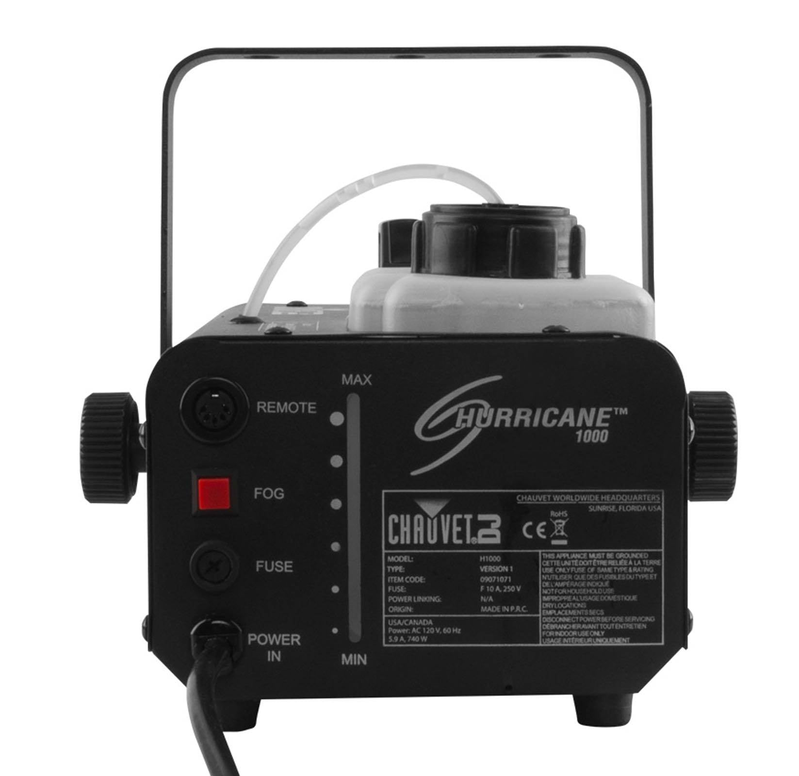CHAUVET DJ Hurricane 1000 Pro Fog/Smoke Machine w/Wired & Wireless Remote (Used)