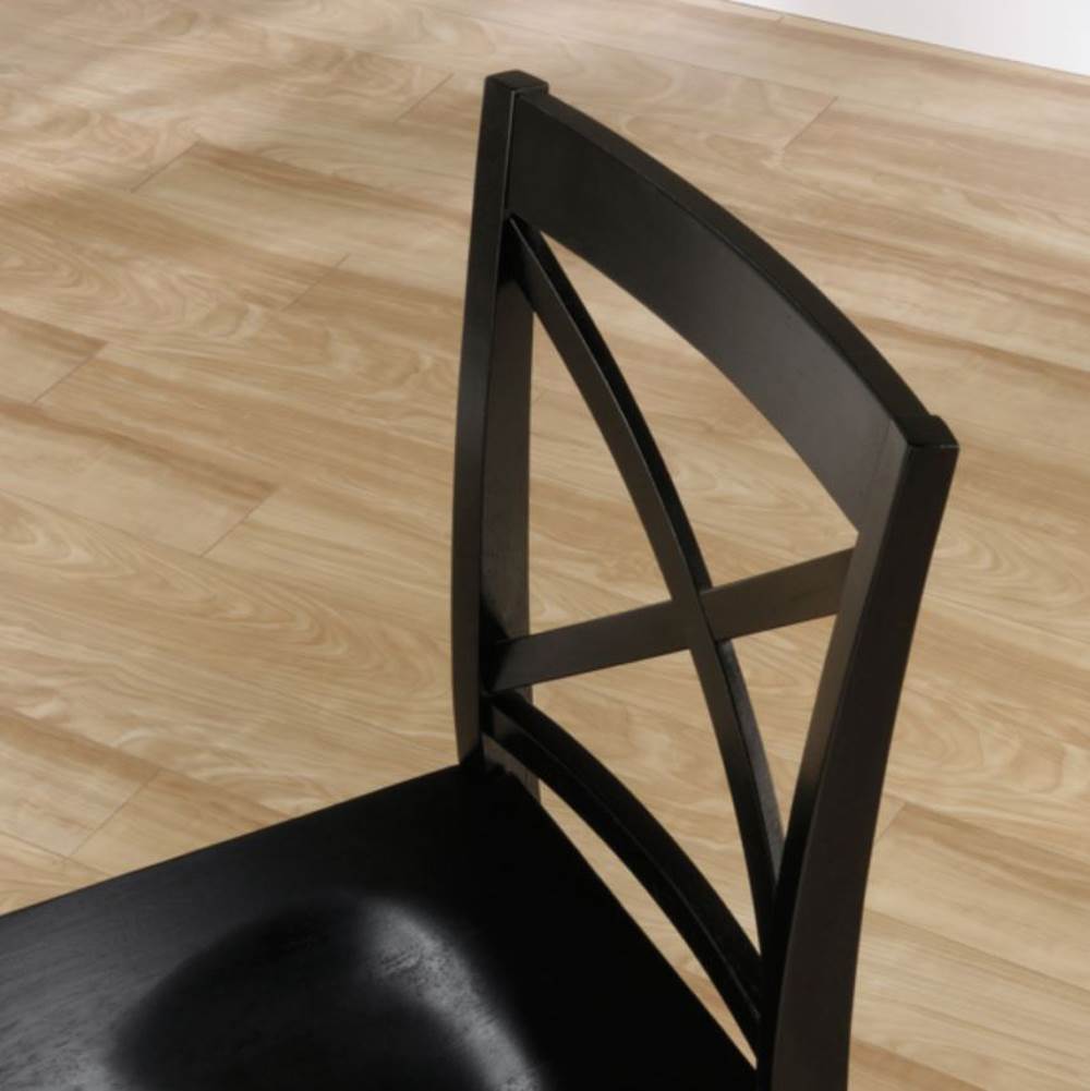 2) Sauder Furniture Harbor View Black Solid Wood Stylish XBack Chairs (Open Box)