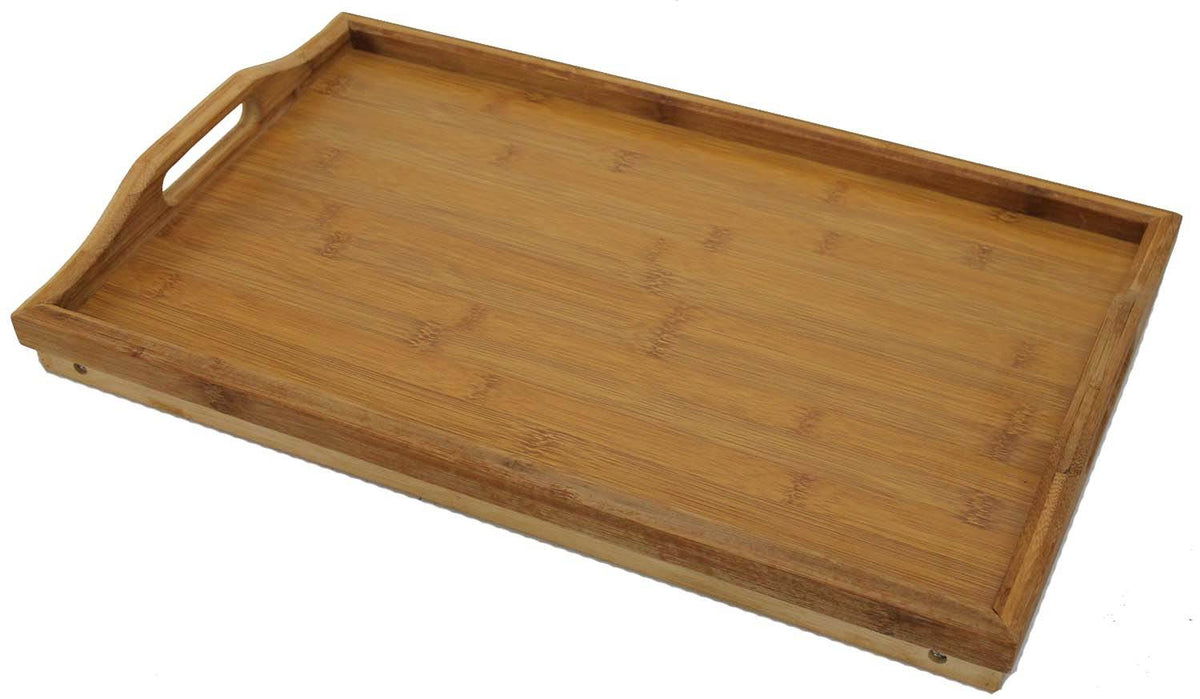 Home & Loft Bamboo Folding Laptop or Breakfast in Bed Food Serving Tray (2 Pack)