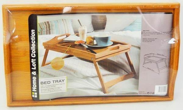 Home & Loft Bamboo Folding Laptop or Breakfast in Bed Food Serving Tray (2 Pack)