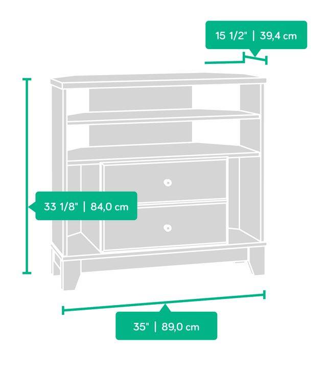 Sauder Camarin Collection Jamocha Wood Corner Console TV Stand (Open Box)