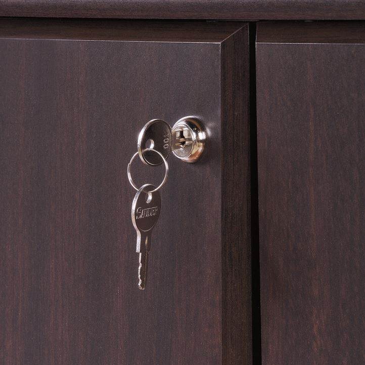 Sauder Furniture 414708 Camarin Jamocha Wood Lockable Storage Cabinet - Open Box