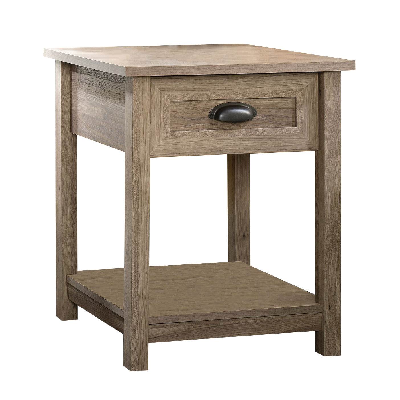 Sauder Furniture 417771 County Line Salt Oak Side Table Nightstand (Open Box)