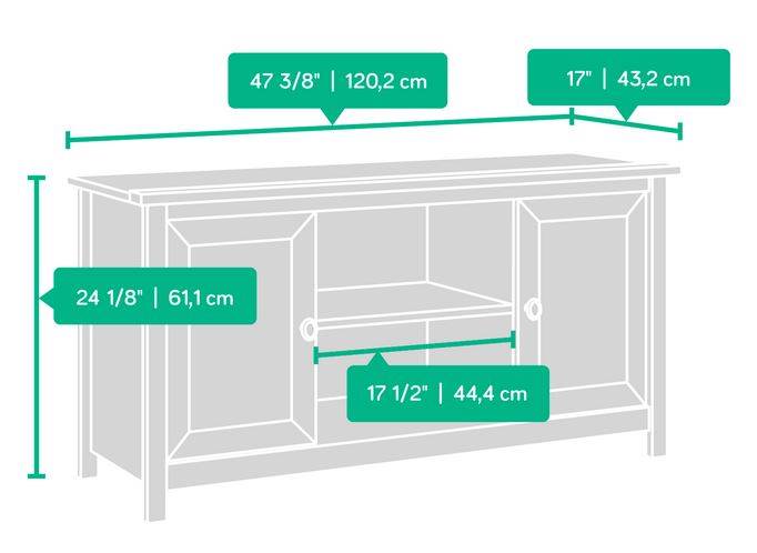 Sauder Furniture County Line Salt Oak TV Entertainment Stand (Open Box)