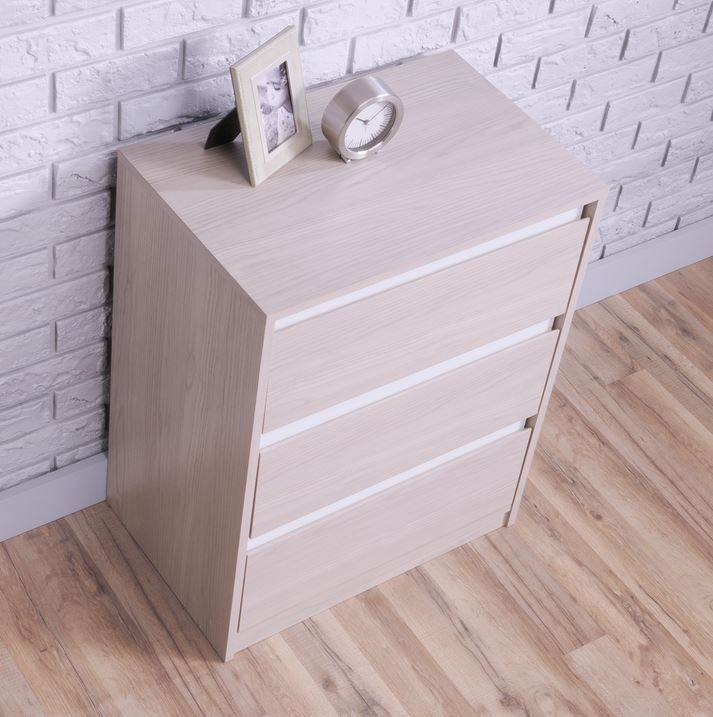 Sauder Furniture Square1 Collection Grey Ash 3-Drawer Dresser Chest - Open Box