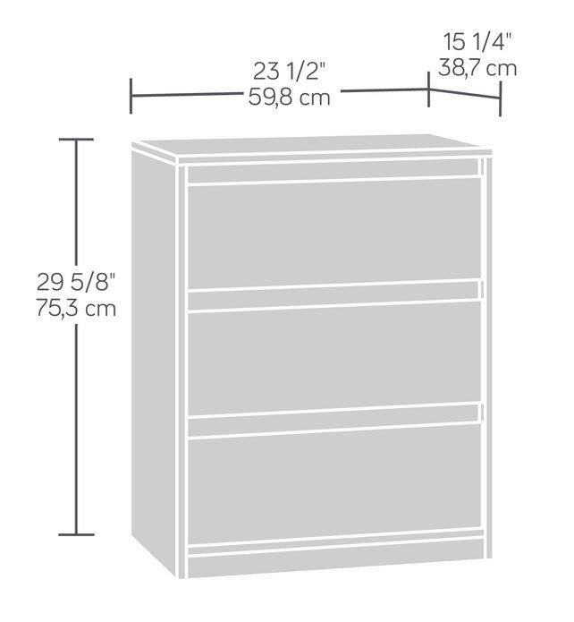 Sauder Furniture Square1 Collection Grey Ash 3-Drawer Dresser Chest - Open Box