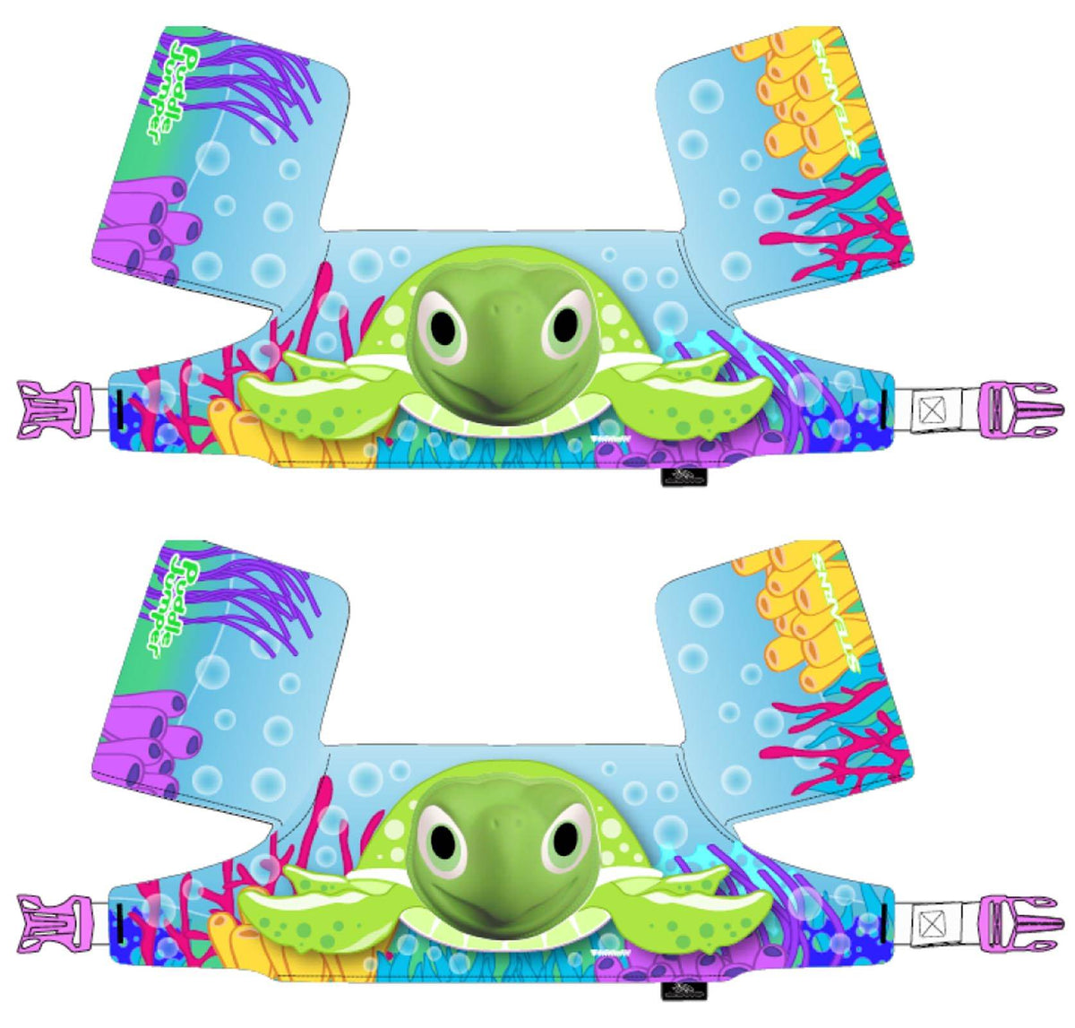 (2) COLEMAN Stearns Kids 3D Puddle Jumper Swimming Life Jacket Vests | Turtle