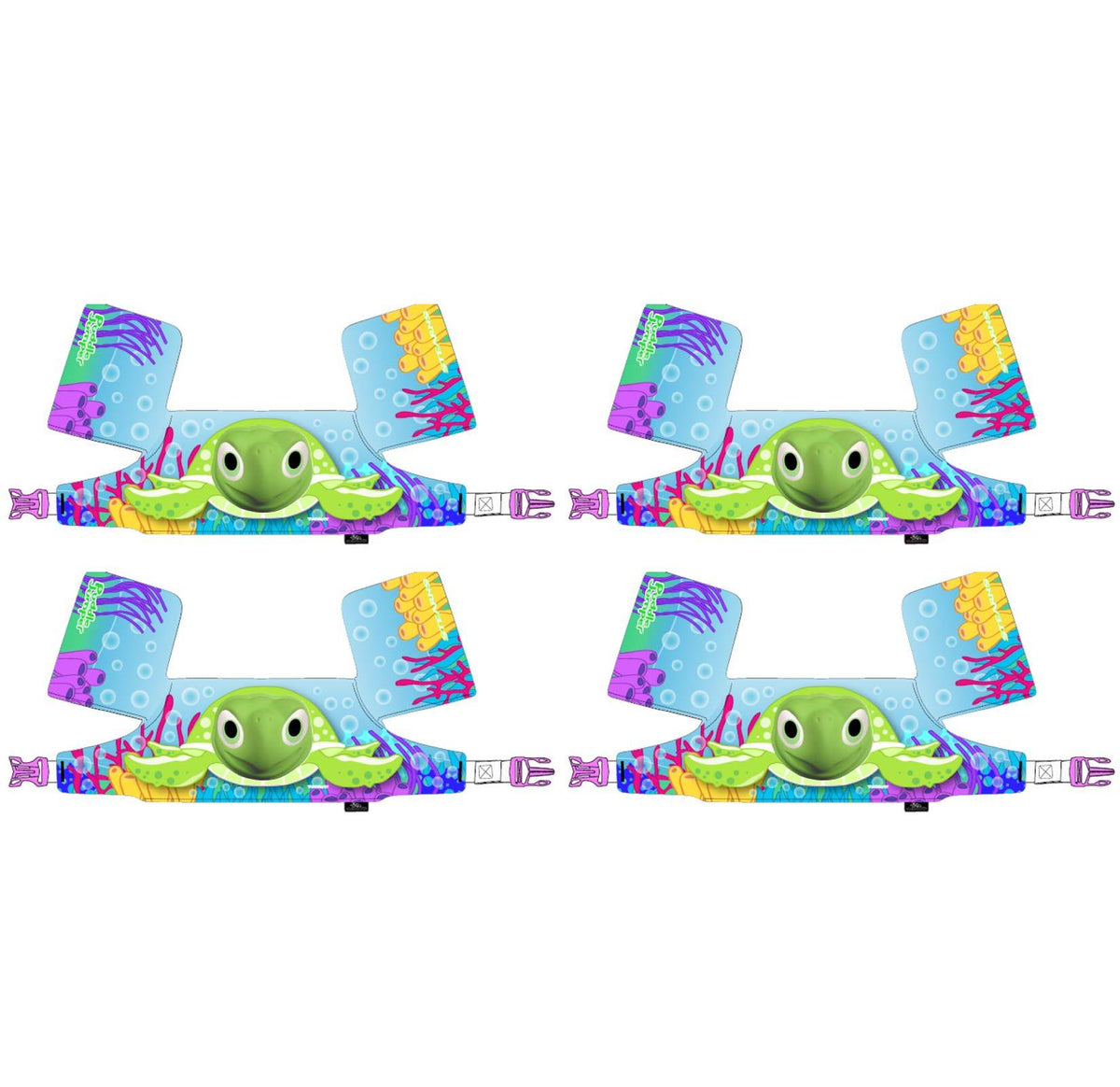 (4) COLEMAN Stearns Kids 3D Puddle Jumper Swimming Life Jacket Vests | Turtle