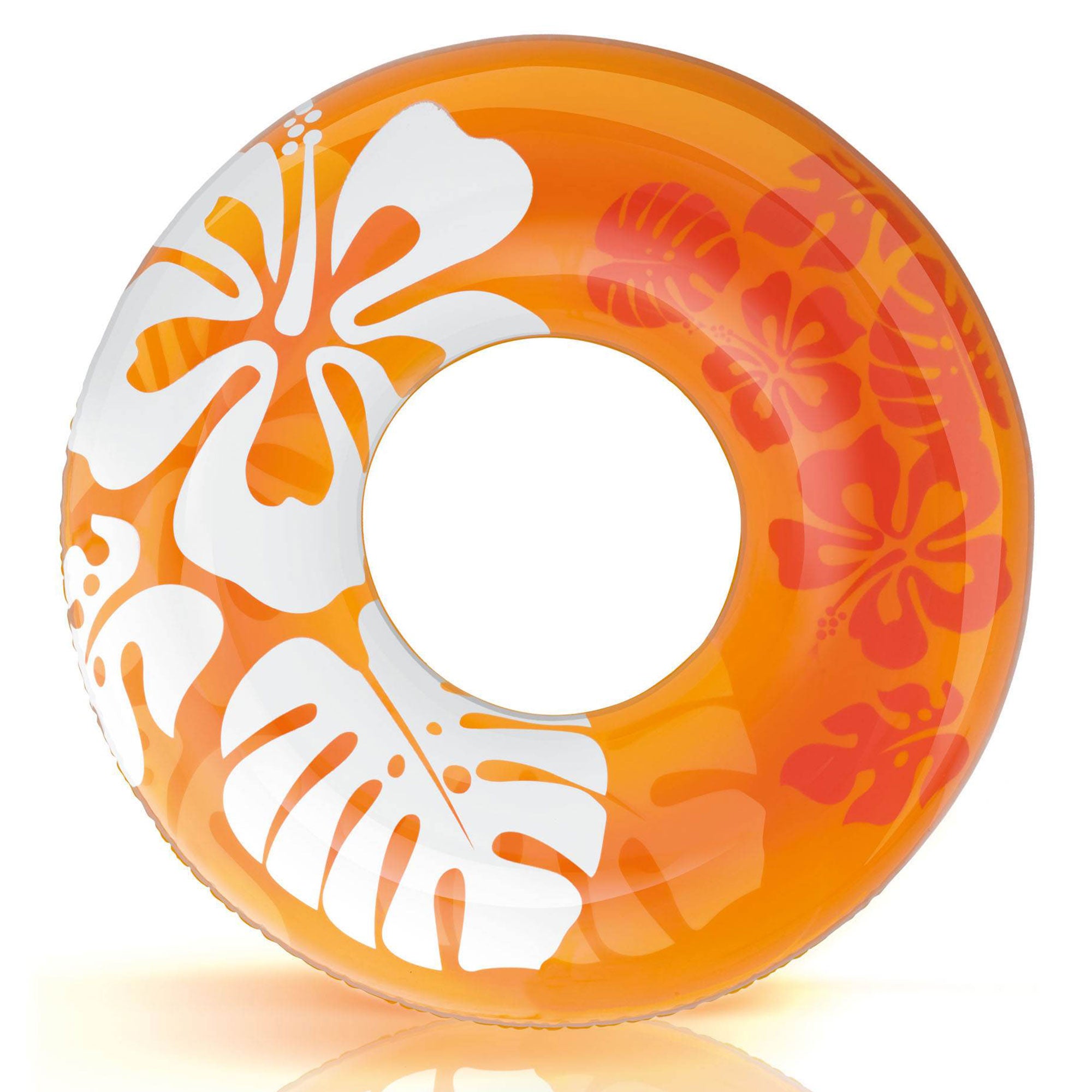 Intex 36 Inch Colorful Transparent Inflatable Swimming Pool Single Ring Float - VMInnovations