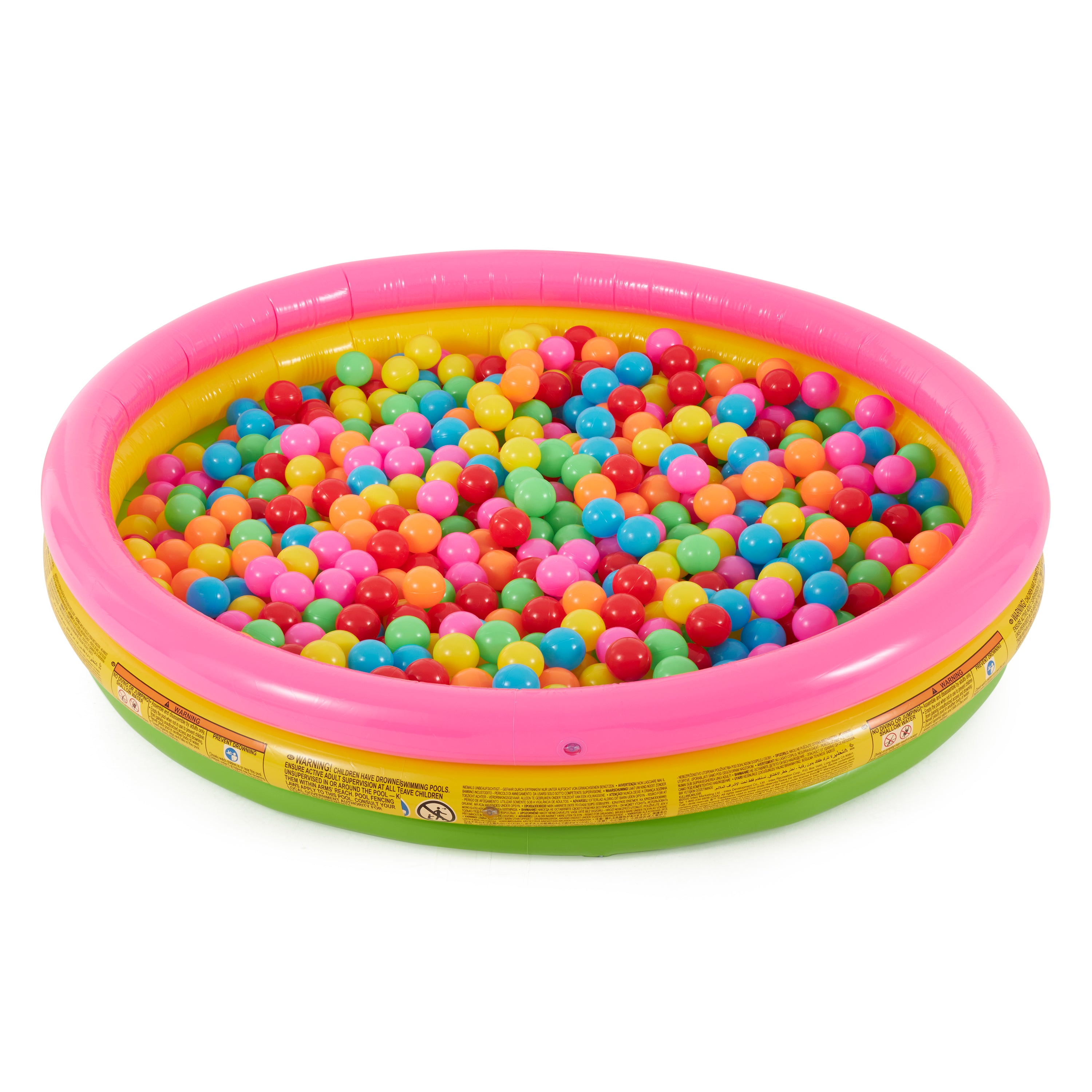 Intex Inflatable Sunset Glow Kiddie Pool with Multi-Colored Fun Ballz, 100 Pack - VMInnovations