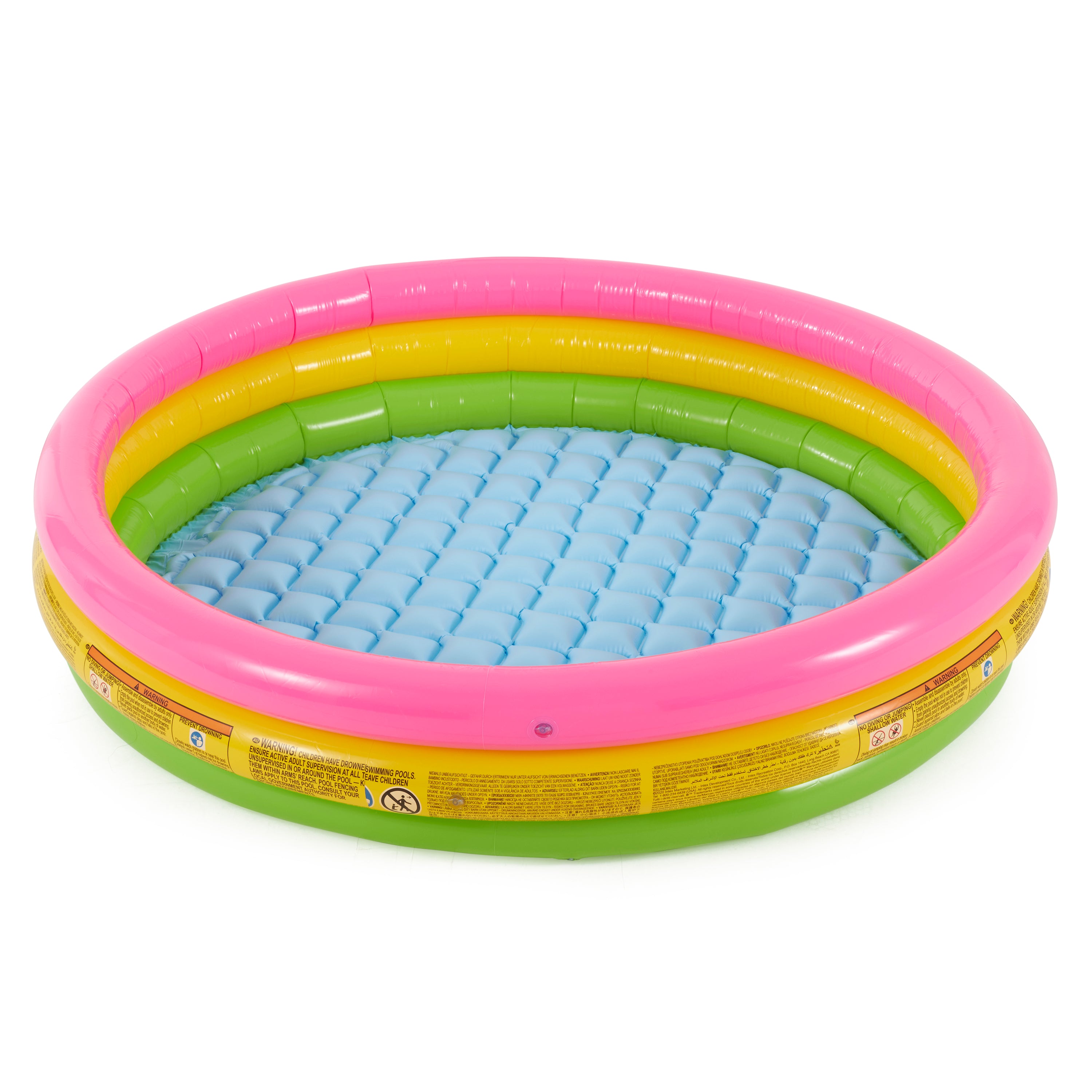 Intex Inflatable Sunset Glow Kiddie Pool with Multi-Colored Fun Ballz, 100 Pack - VMInnovations