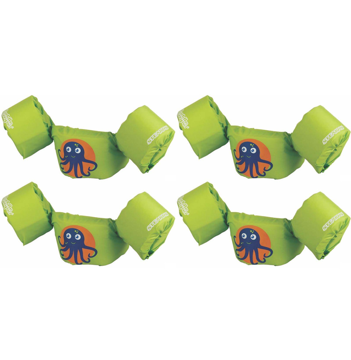(4) COLEMAN Stearns Kids Puddle Jumper Swimming Life Jackets | Green Octopus