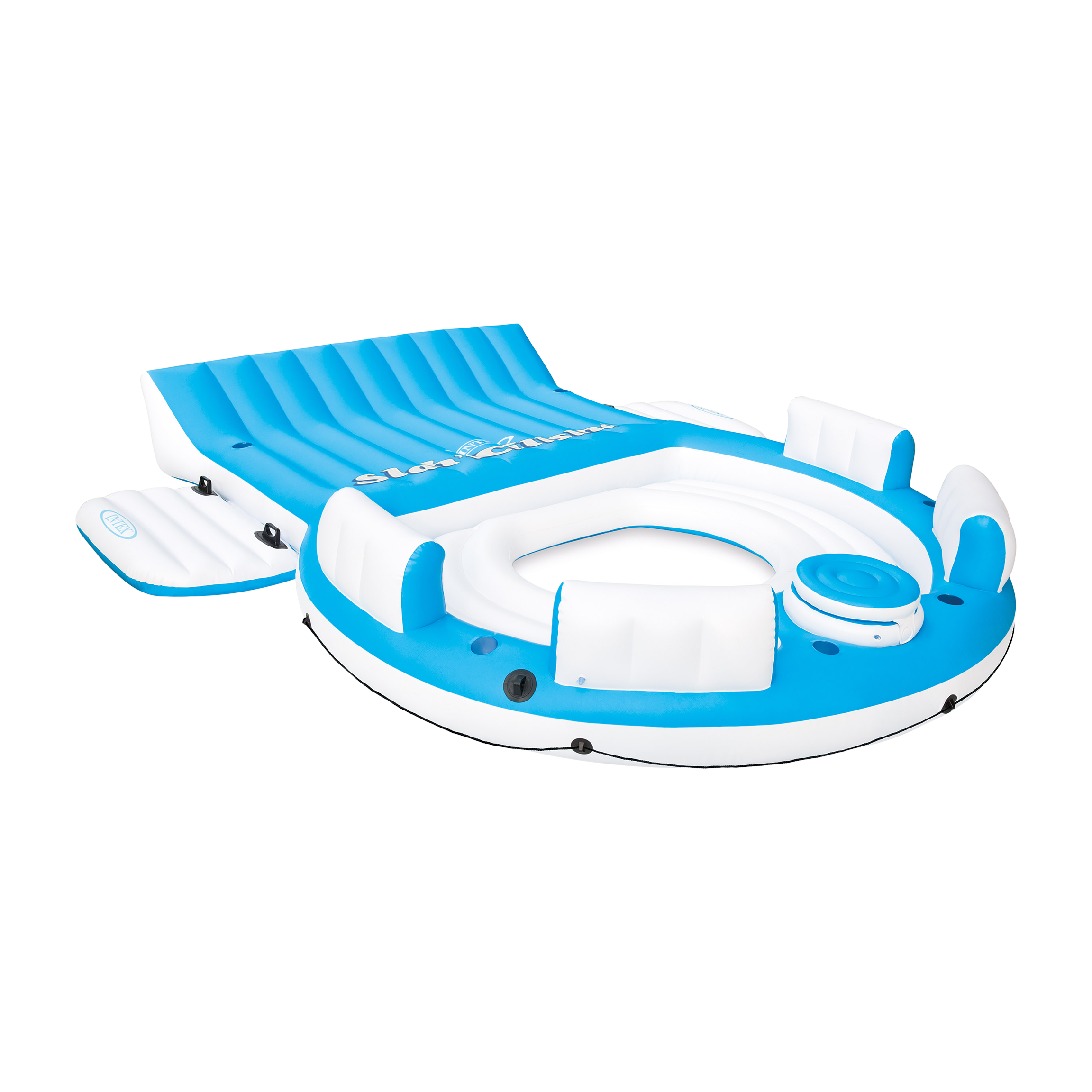 Intex Relaxation Island Inflatable Seated Floating Water Lounge Raft (Open Box)