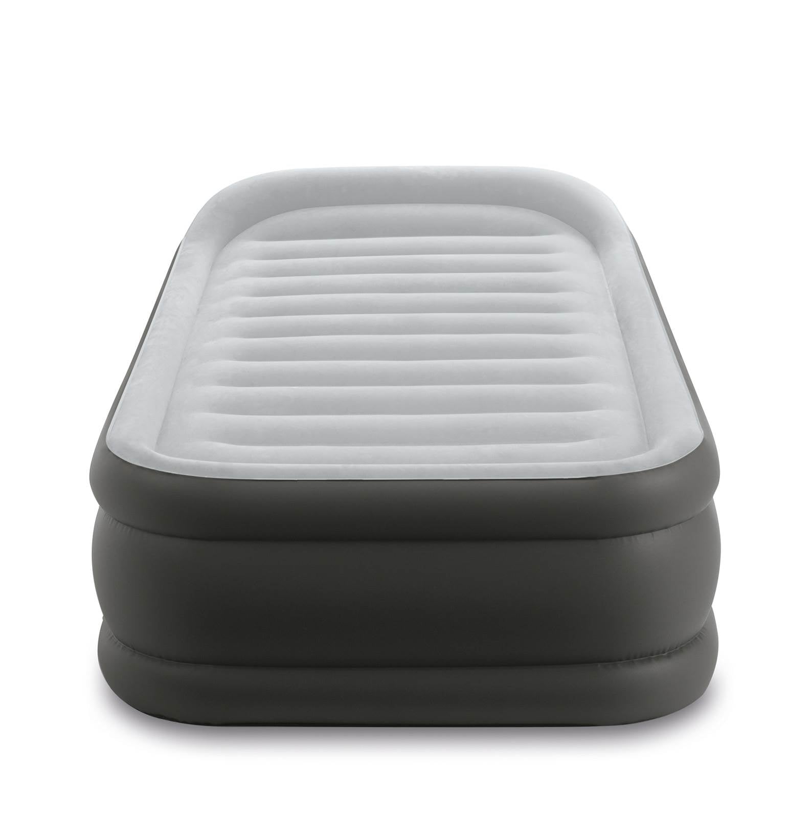 Twin Deluxe Pillow Rest Fiber-Tech Airbed Raised Air Mattress W/ Pump (Open Box)
