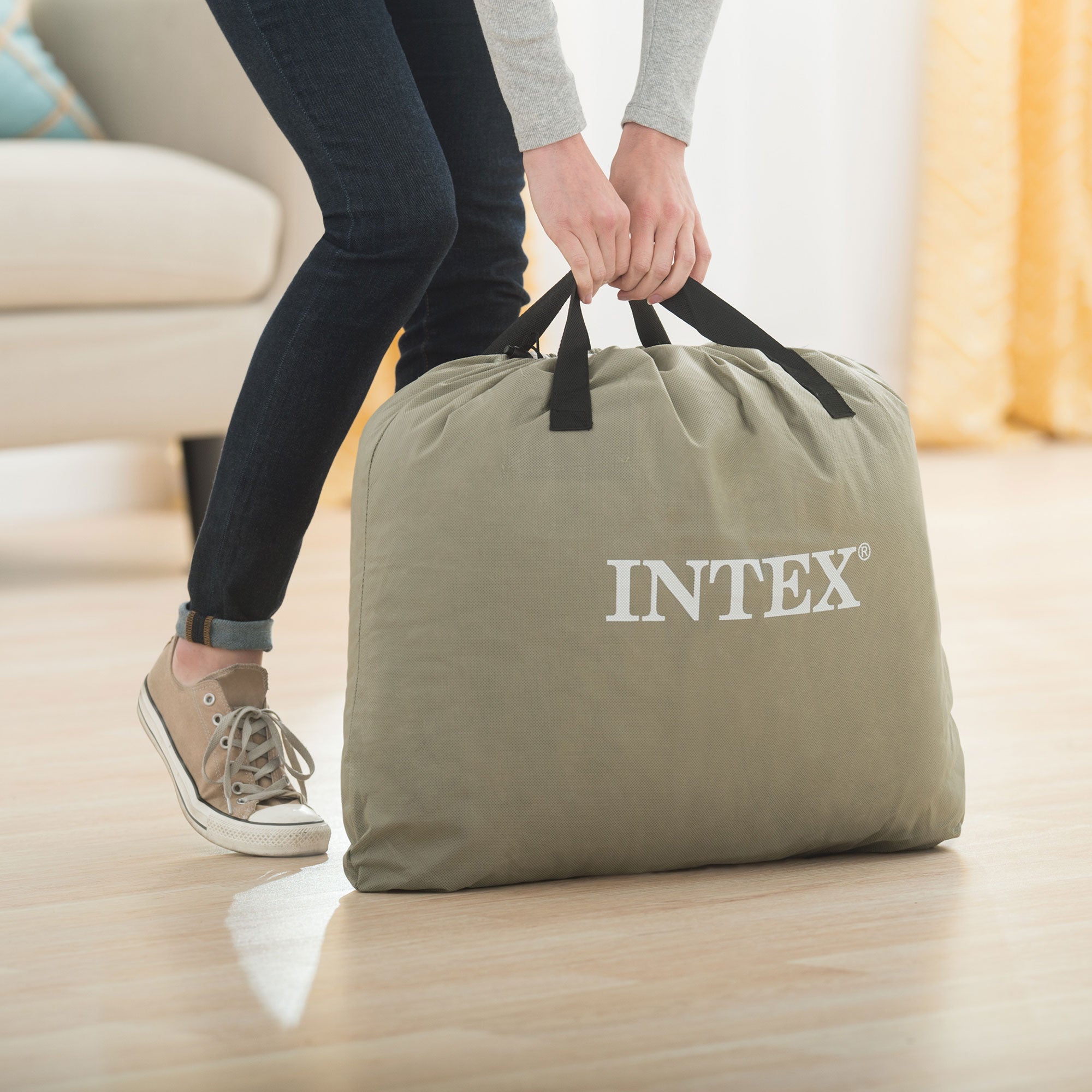 Intex Dura Beam Plus Pillow Raised Airbed Mattress w/ Built in Pump, Twin (Used) - VMInnovations