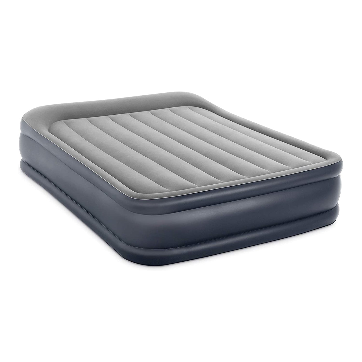 Intex Dura Beam Deluxe Pillow Raised Airbed Mattress Built In Pump, Queen (Used) - VMInnovations