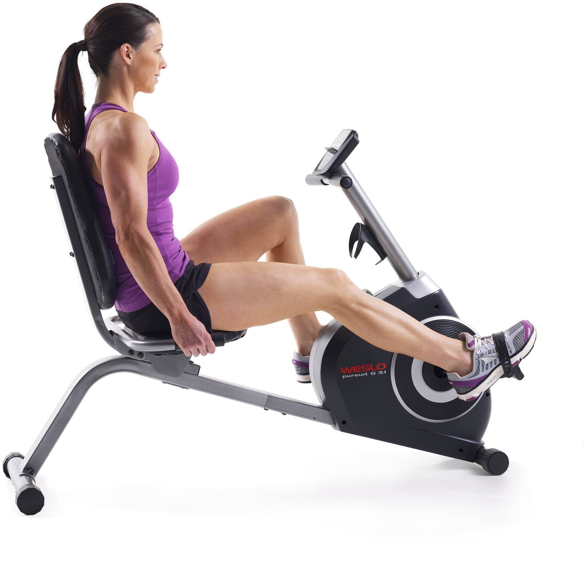 Weslo Pursuit 3.1 Recumbent Bike Personal Home Gym Workout Equipment (Open Box)
