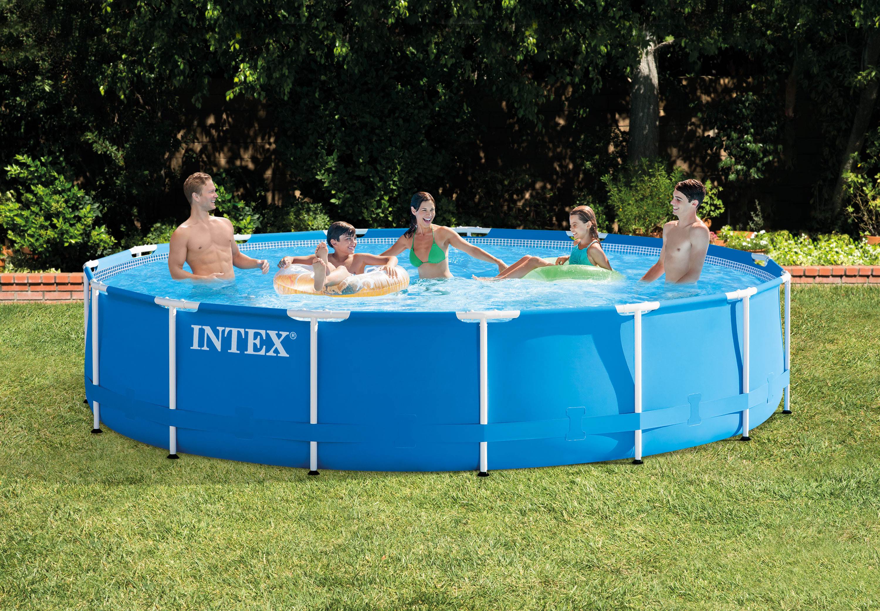 Intex 15'x33" Metal Frame Above Ground Pool Set w/ 530GPH Filter Pump (Open Box)