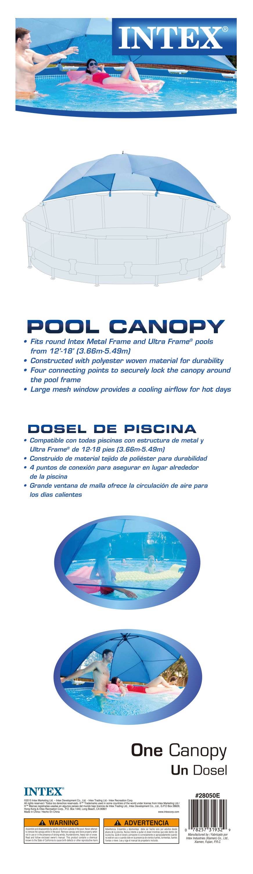 Intex Pool Shade Canopy for Metal & Ultra Frame Above Ground Pools (Open Box)