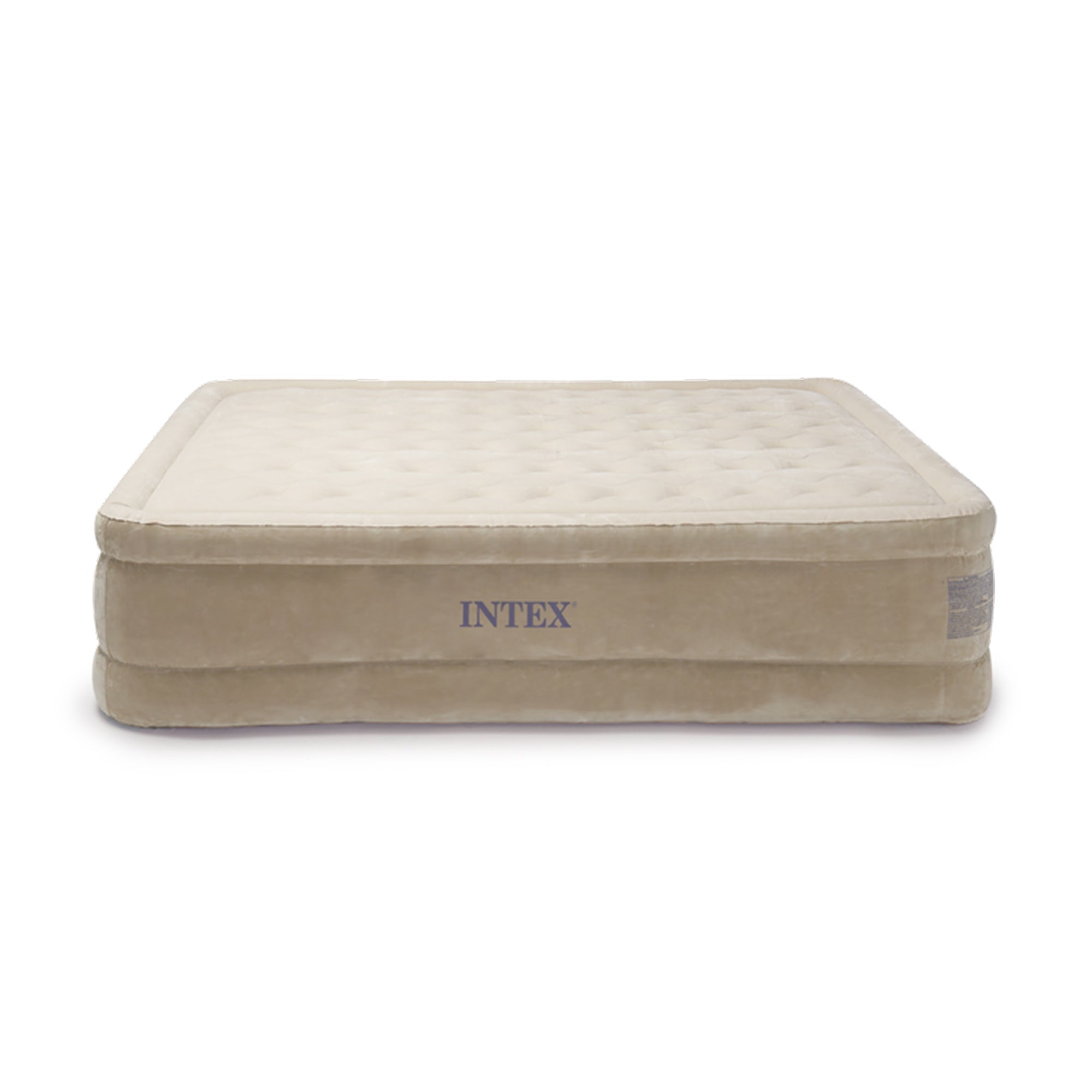 Intex Queen Ultra Plush Fiber-Tech Air Mattress Bed with Built-In Pump (Used)