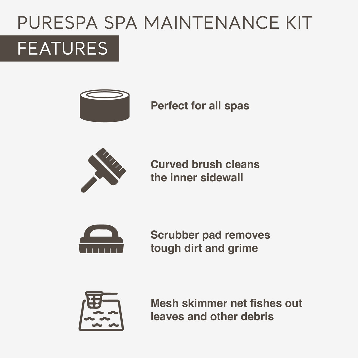 Intex PureSpa Hot Tub Maintenance Accessory Kit with Brush, Skimmer, & Scrubber (Damaged)