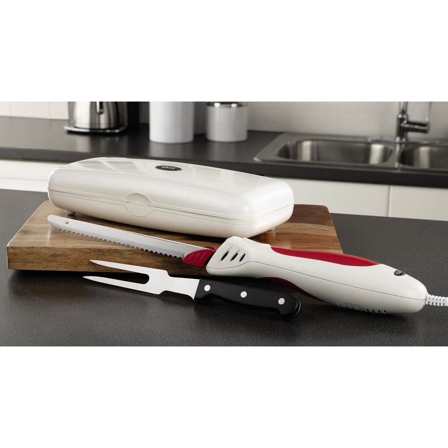 Oster Accentuate Electric Knife and Case with Storage Case and Fork- Open Box