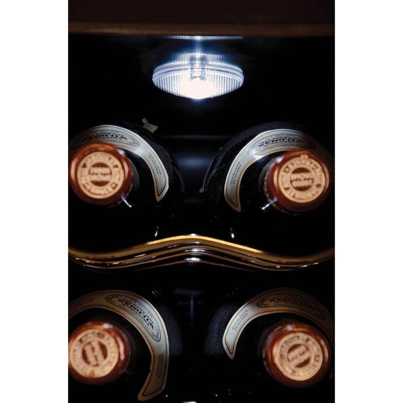 Haier HVTEC18DABS 18-Bottle Dual Zone Curved Glass Door Wine Cellar Fridge