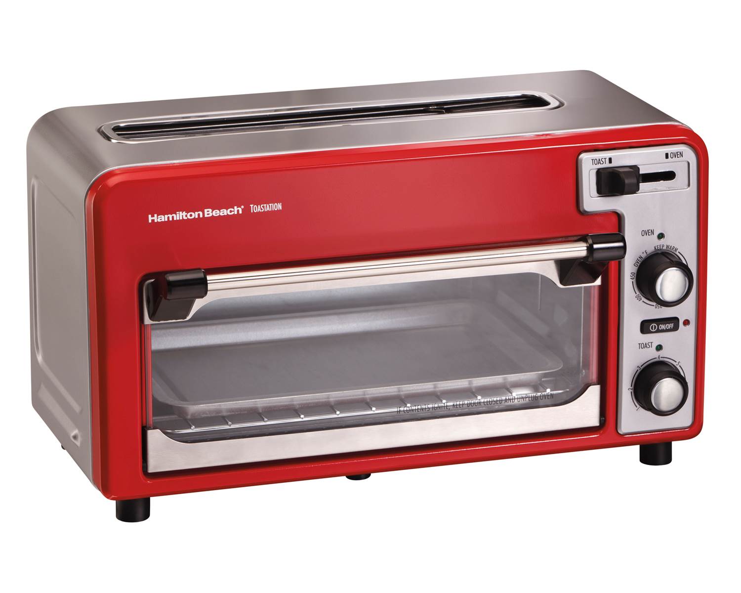 Hamilton Beach Toastation Toaster Oven w/Wide 2 Slice Toaster Red (Open Box)