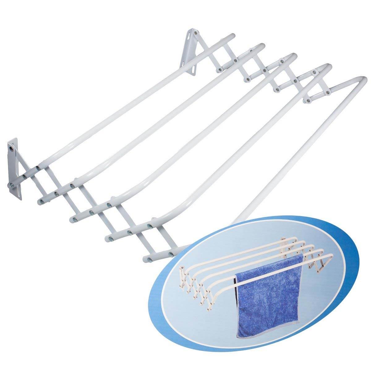 Alton 24" x 4" x 7" Expandable Accordian Wall Mount Laundry Dry Rack (Open Box)