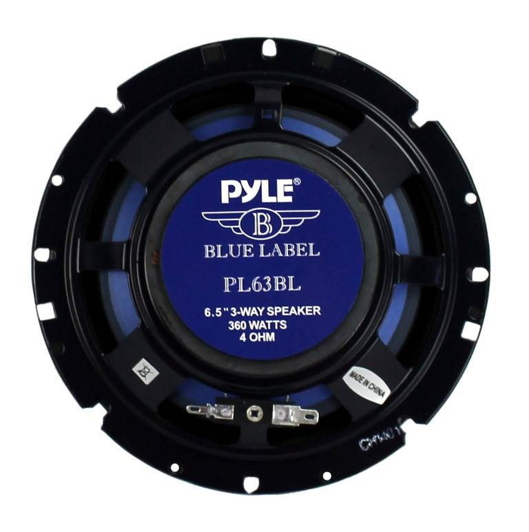 Pyle 6.5 inch 360 Watts 3-Way Car Audio Coaxial Speakers, Blue (Pair)