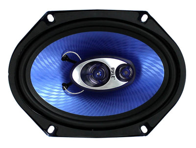 Pyle PL683BL 6x8" 360 Watt 3-Way Car Coaxial Audio Speakers Stereo, Blue (Pair)