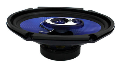 Pyle PL683BL 6x8" 360 Watt 3-Way Car Coaxial Audio Speakers Stereo, Blue (Pair)