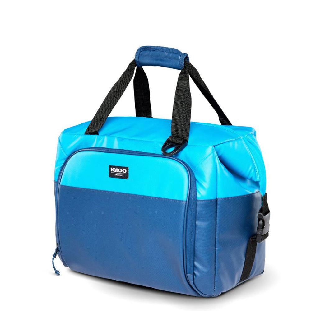 Igloo Adjustable Insulated Snapdown 36 Can Cooler Bag, Blue and Navy (Open Box)