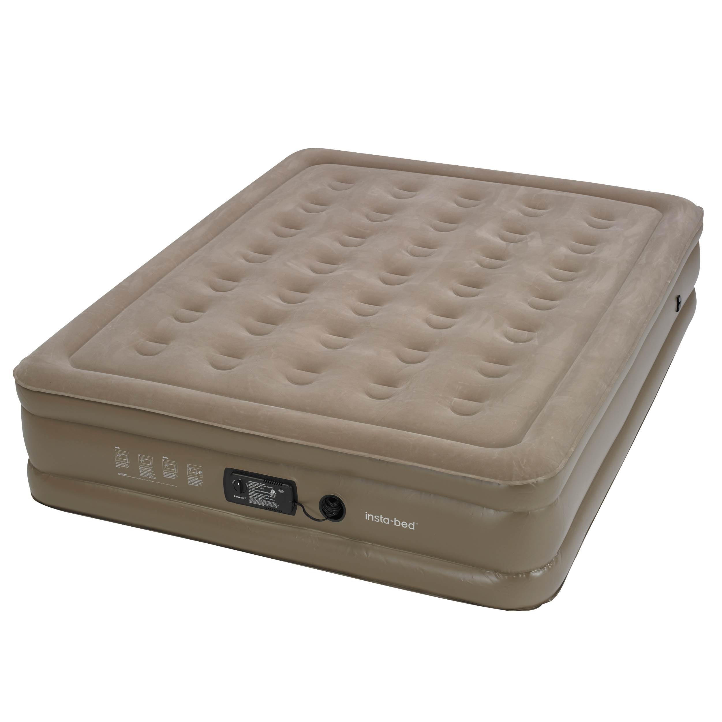 Insta-Bed Raised Queen Pillow Top Air Bed Mattress with Air Pump (Open Box)