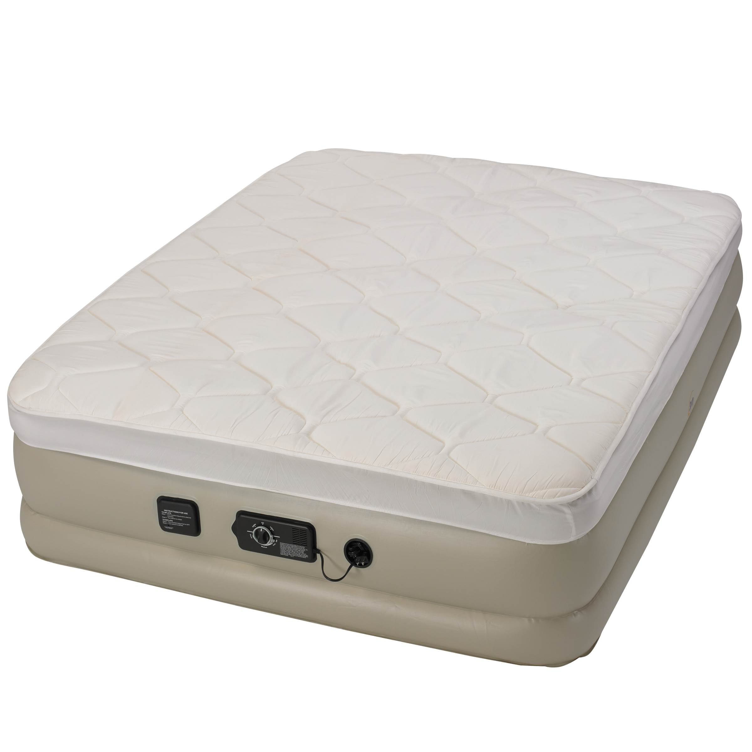 Serta Raised Pillow Top Queen Air Bed Mattress w/ Built In Air Pump (For Parts)