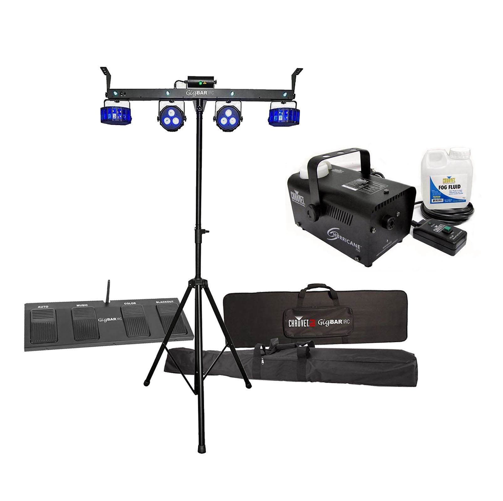 CHAUVET DJ GigBar IRC Laser Strobe Derby Par LED Light Bar System + Fog Machine
