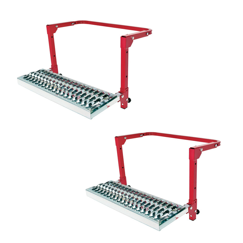 Powerbuilt Non Slip 4 Position Truck and Car Tire Service Step, Red (2 Pack)