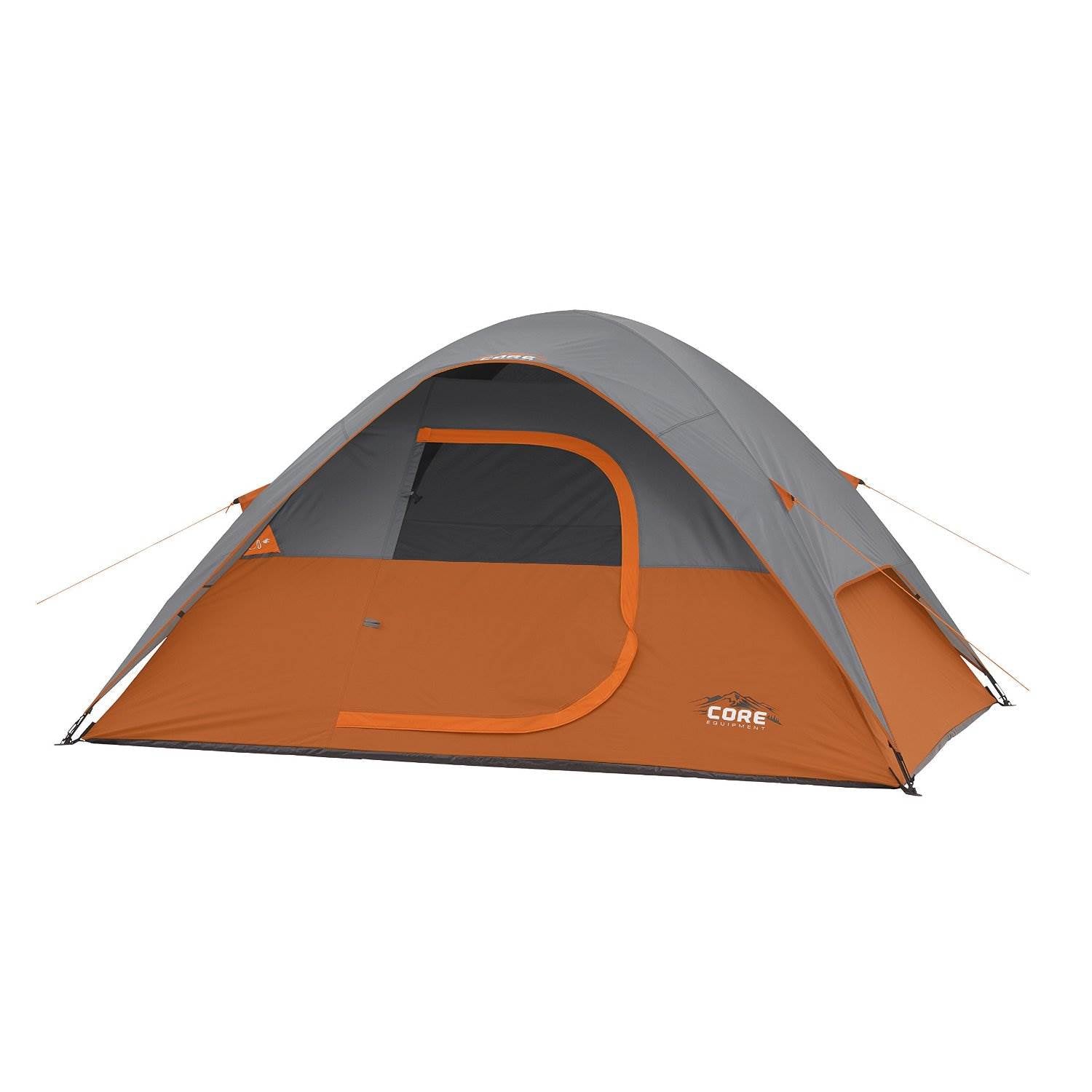 CORE Equipment 4 Person 9' x 7' Dome Camping Tent - Orange/Grey (Open Box)