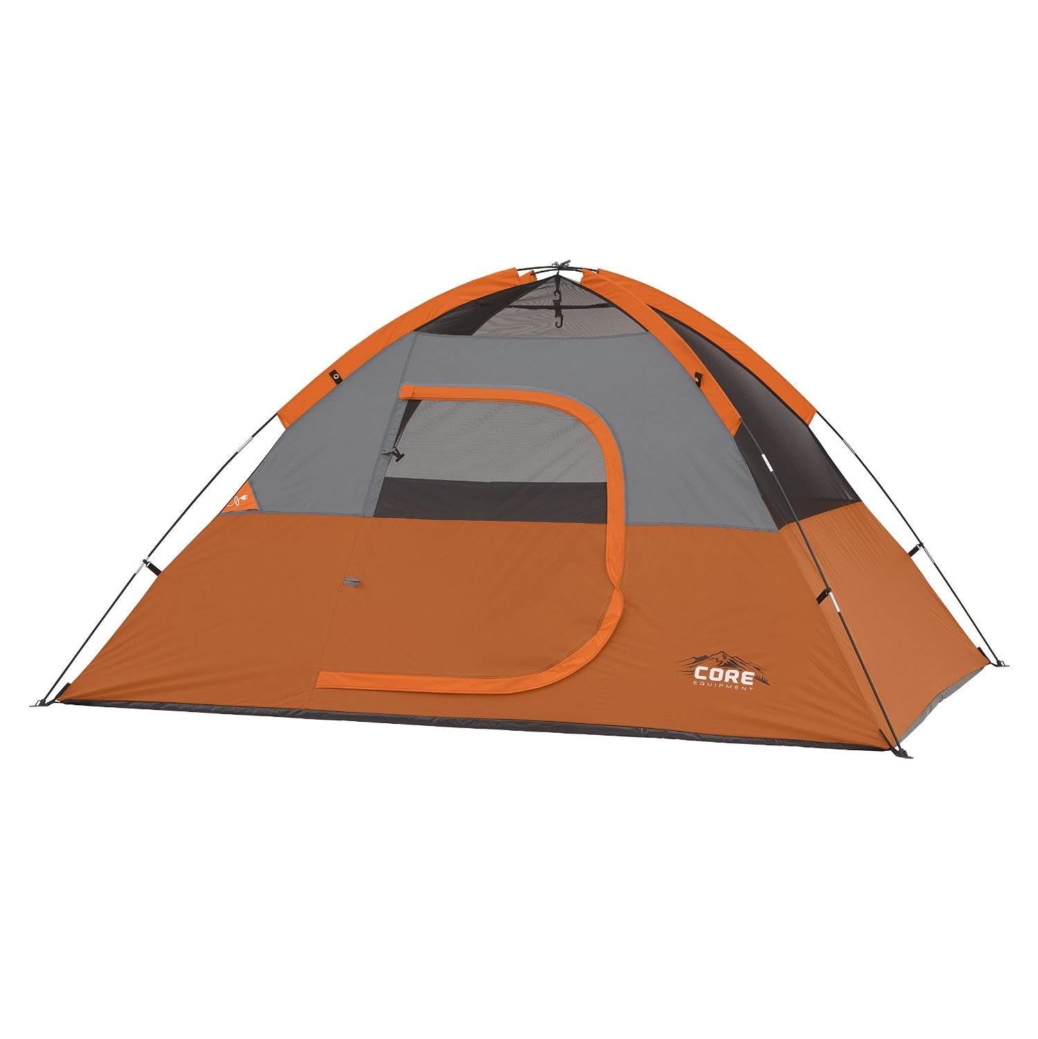 CORE Equipment 4 Person 9' x 7' Dome Camping Tent - Orange/Grey (Open Box)