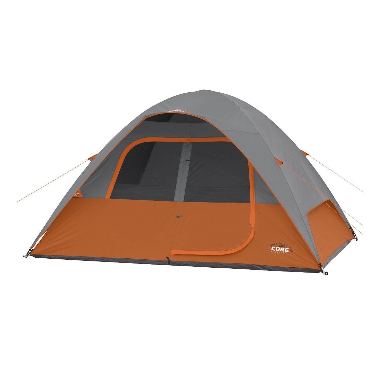 CORE Equipment 6 Person 11' x 9' Dome Camping Tent | Orange/Grey (Open Box)
