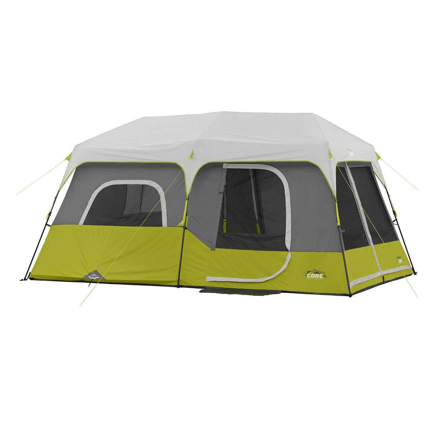CORE Equipment 9 Person Instant Pop Up 14' x 9' Cabin Tent | Green (Open Box)