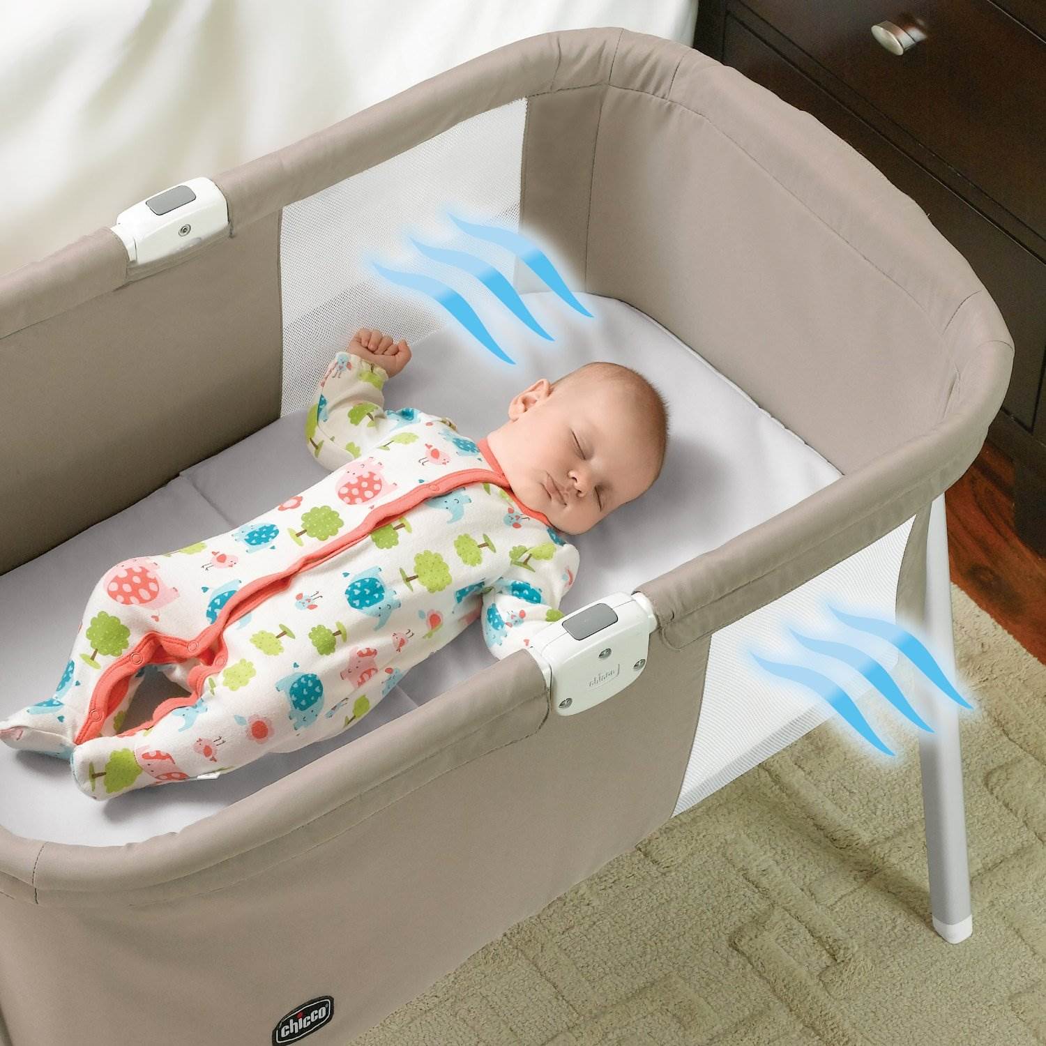Chicco Lullago Folding Infant Baby Portable Crib Bassinet | Pistachio (Open Box)