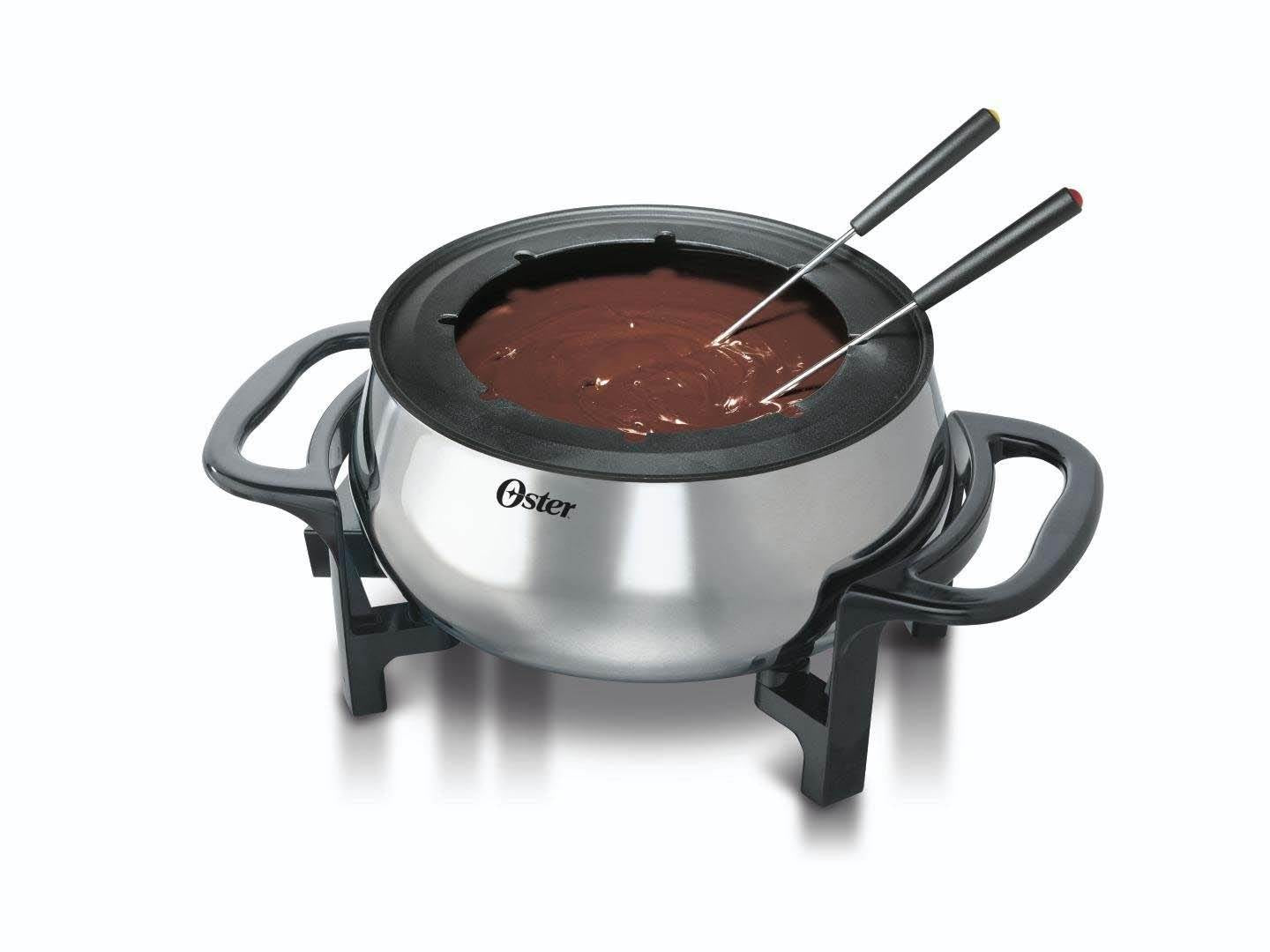 Oster FPSTFN7710 3-1/2 Quart Fondue Pot with Forks, Stainless Steel-Open Box