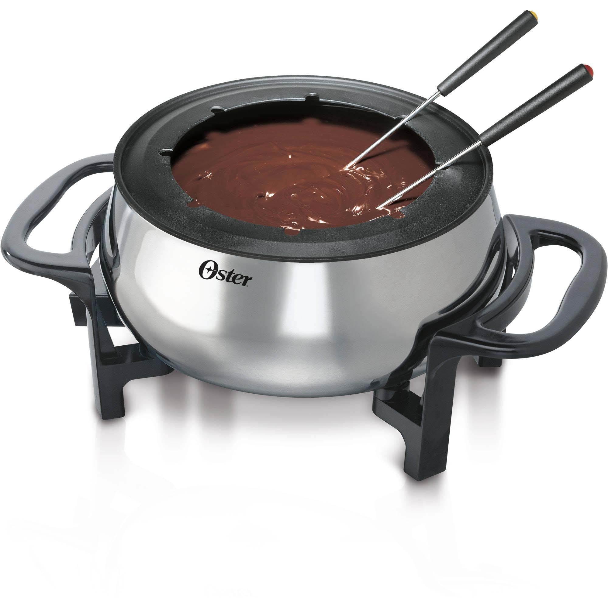 Oster FPSTFN7710 3-1/2 Quart Fondue Pot with Forks, Stainless Steel-Open Box