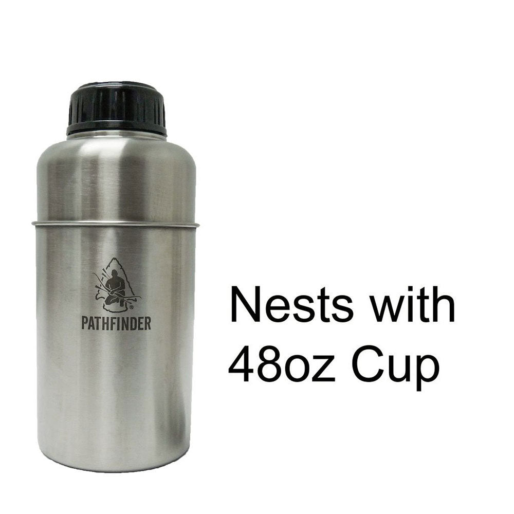 Self Reliance Outfitters Pathfinder Stainless Steel Wide Mouth Bottle, 64 Ounce