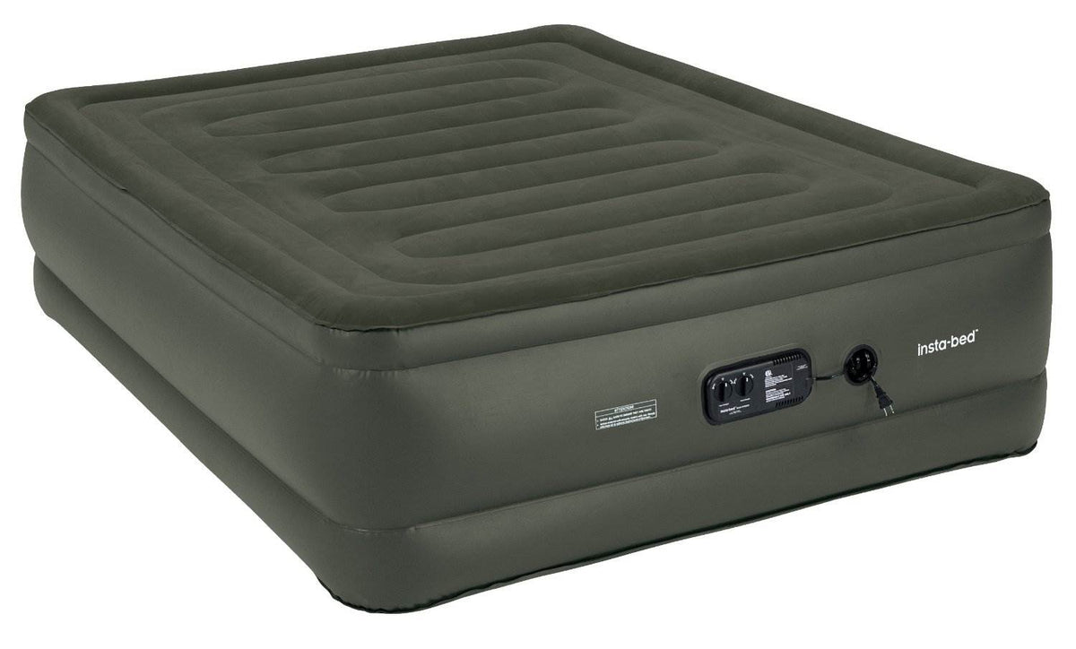 Insta-Bed Queen Raised 22" Air Mattress w Grip Bottom & Built-In Pump (Open Box)