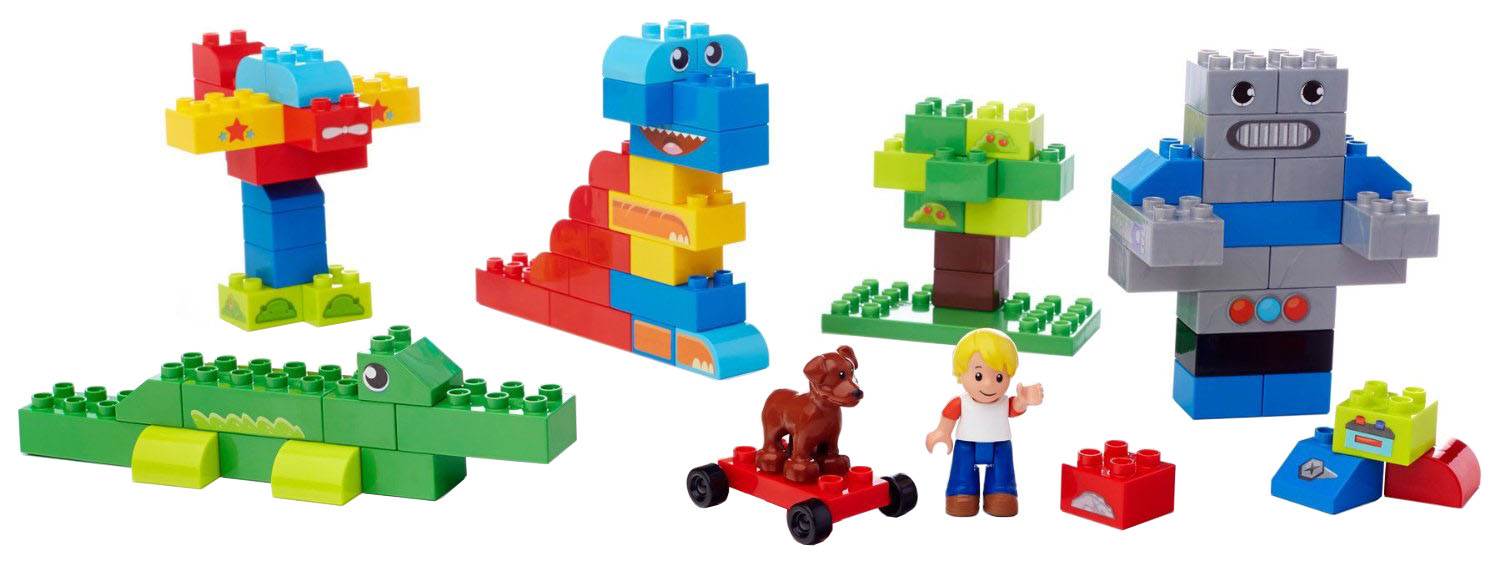 Mega Bloks Junior Builders Build-a-Story 100 Piece Tub Ages 2-5 | CYR23