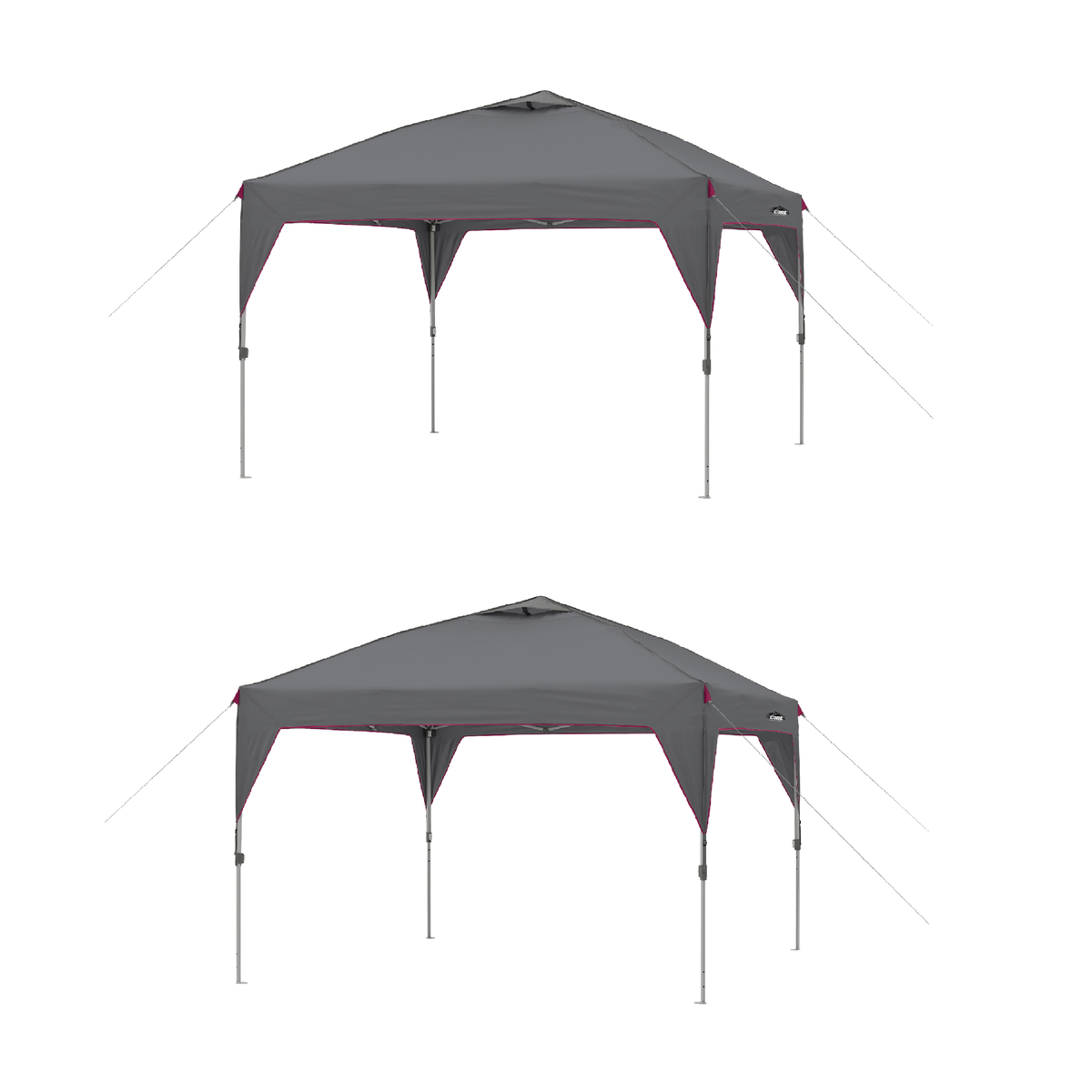 CORE Instant Canopy 10x10 Ft Outdoor Shade Canopy Shelter Tent, Gray (2 Pack)
