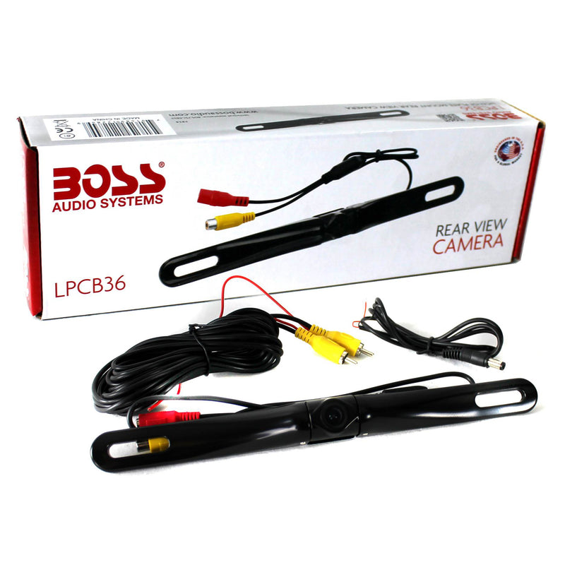 BOSS Audio Systems LPCB36 License Plate Mount Car Rearview Backup Camera, Black